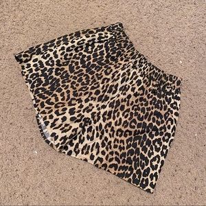 GANNI Leopard Print Poplin Shorts
